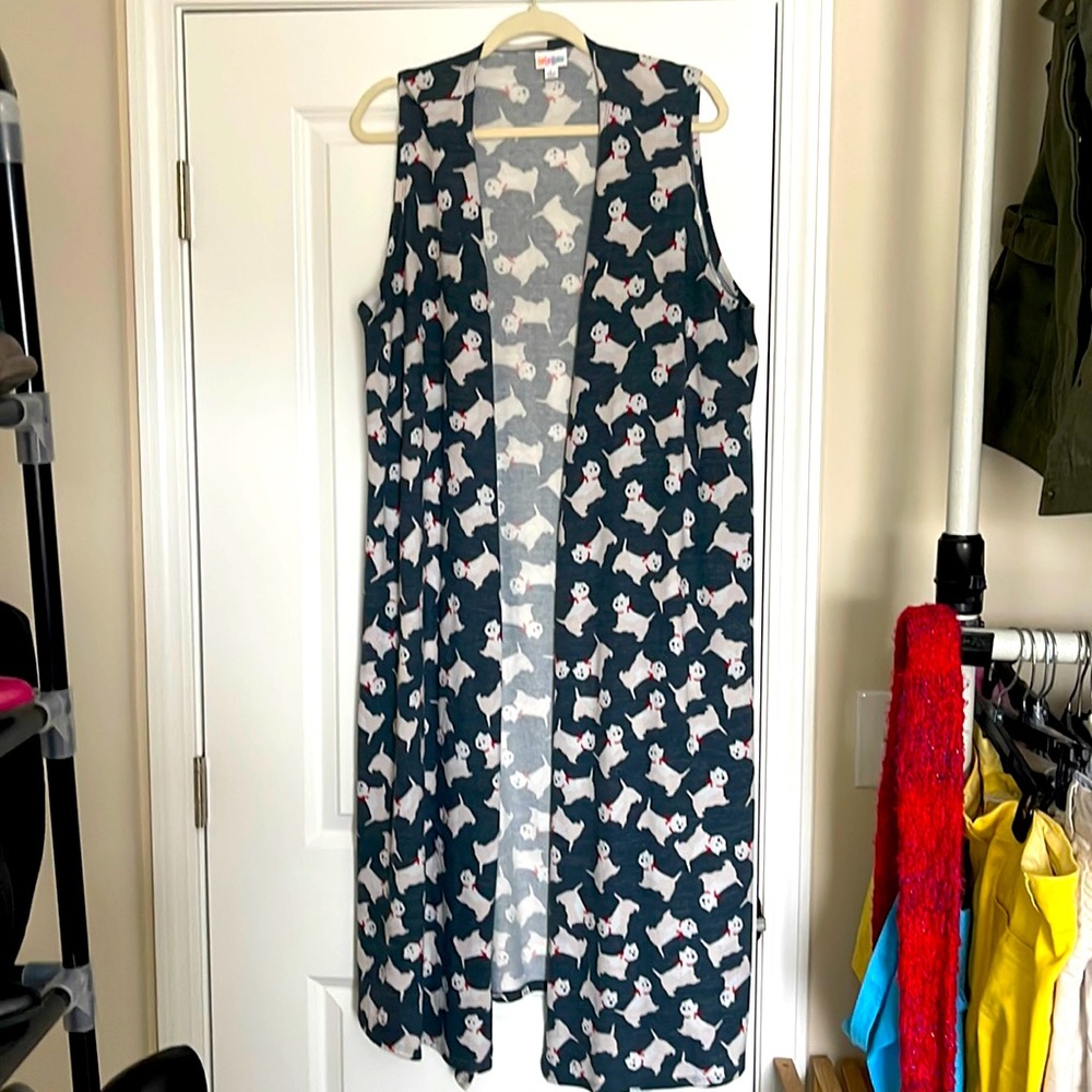 LuLaRoe Large Joy in a Scotty Dog Print